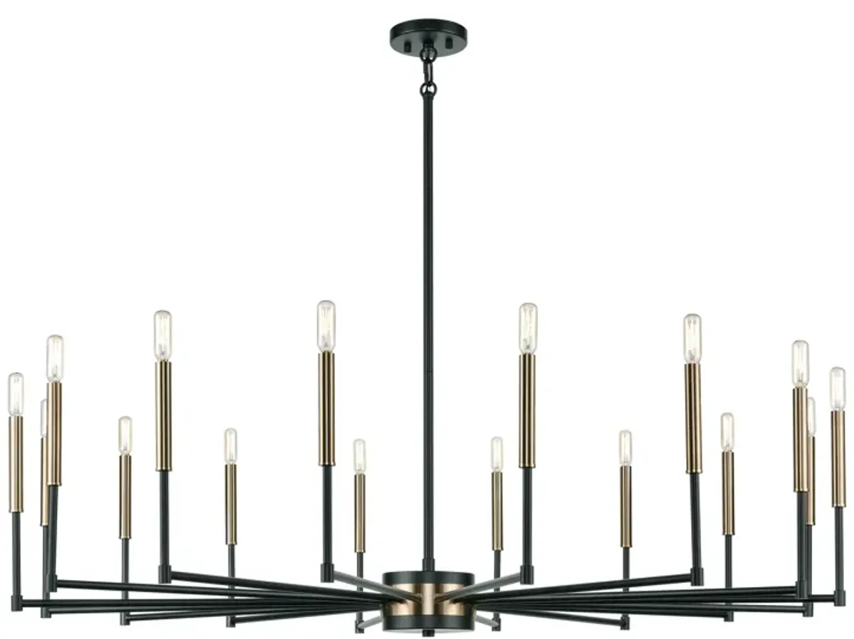 Livingston 52" Wide 16-Light Chandelier - Matte Black