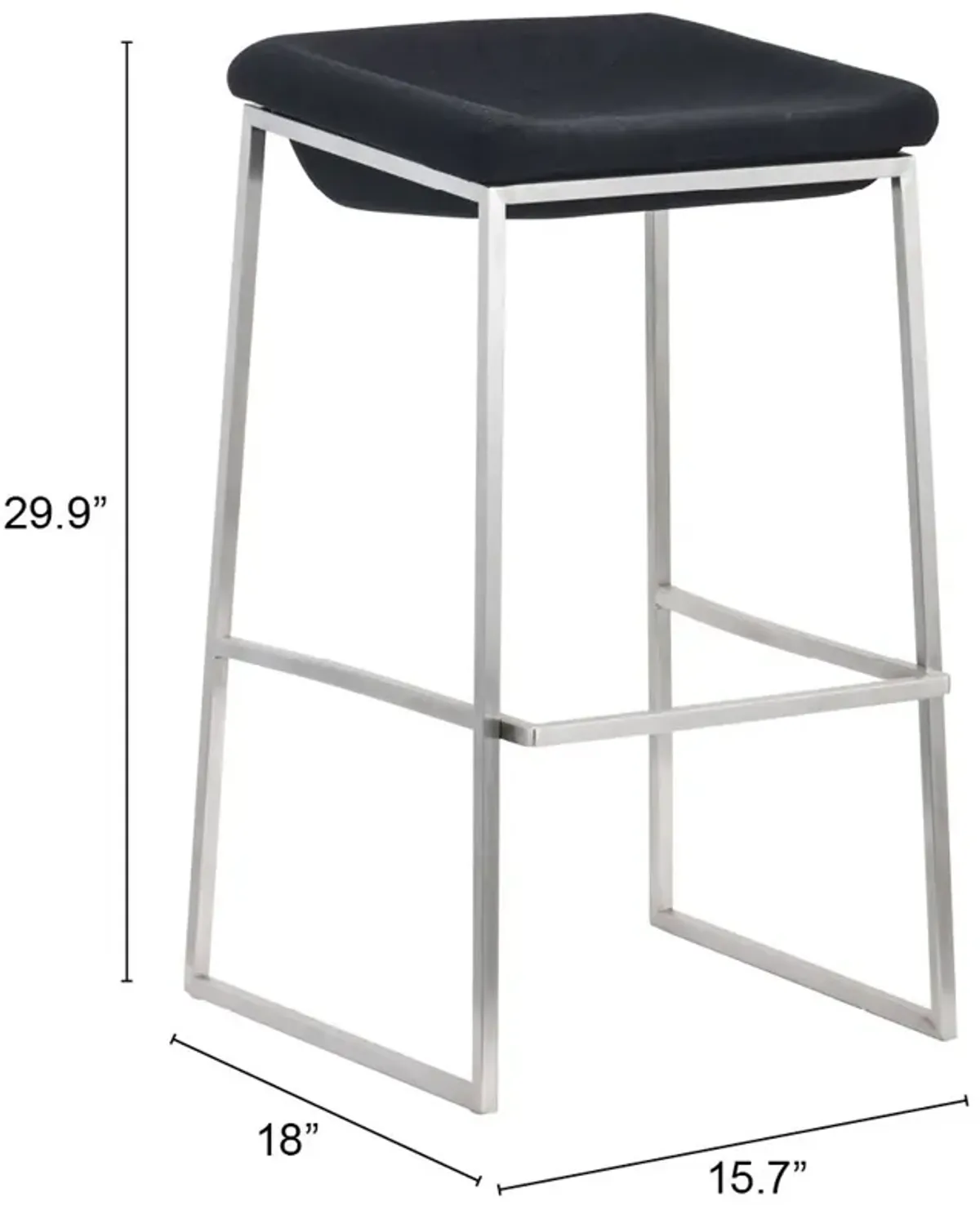 Lids Barstool (Set of 2) Dark Gray