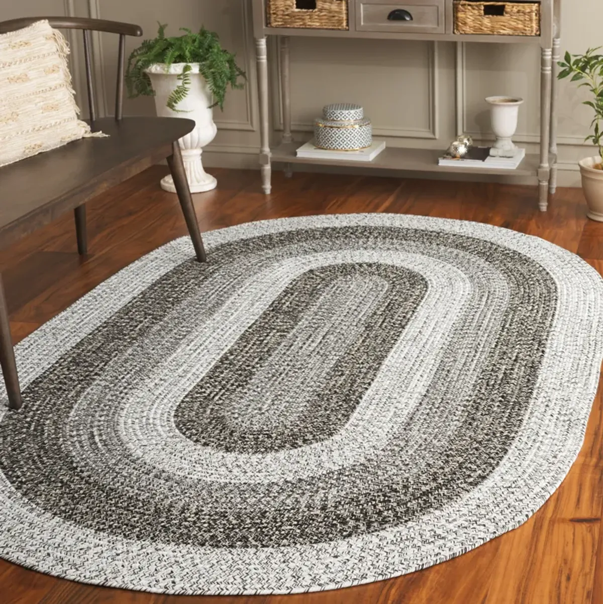 BRAIDED Hand Woven 5' x 8' Oval area rug