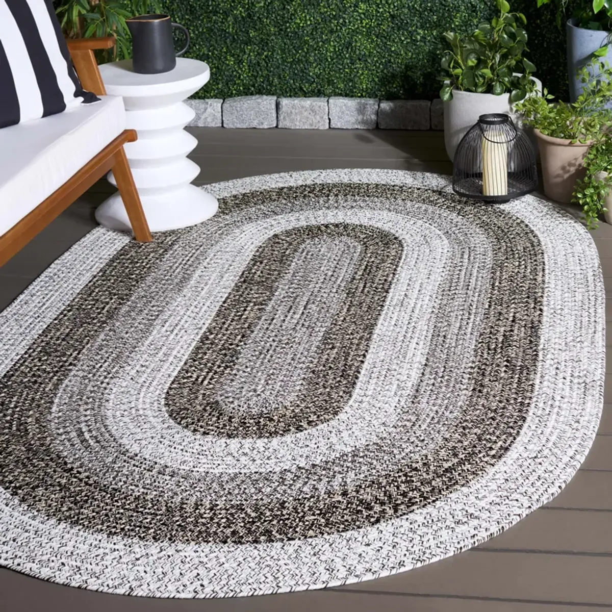 BRAIDED Hand Woven 5' x 8' Oval area rug