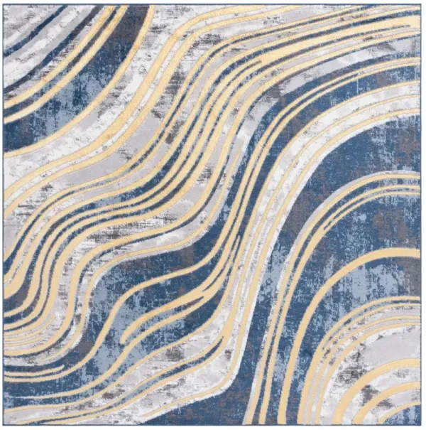 AMELIA 714 BLUE  6'-7' X 6'-7' Square Square Rug