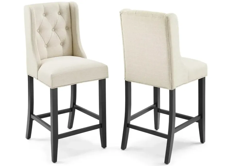 Baronet Counter Bar Stool Upholstered Fabric Set of 2