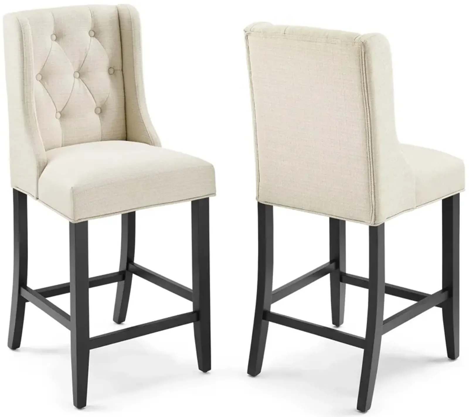 Baronet Counter Bar Stool Upholstered Fabric Set of 2