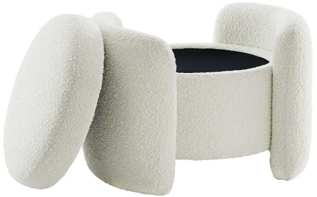 Nebula Boucle Upholstered Upholstered Ottoman