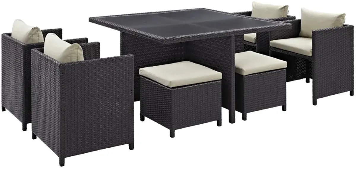 Inverse 9 Piece Outdoor Patio Dining Set