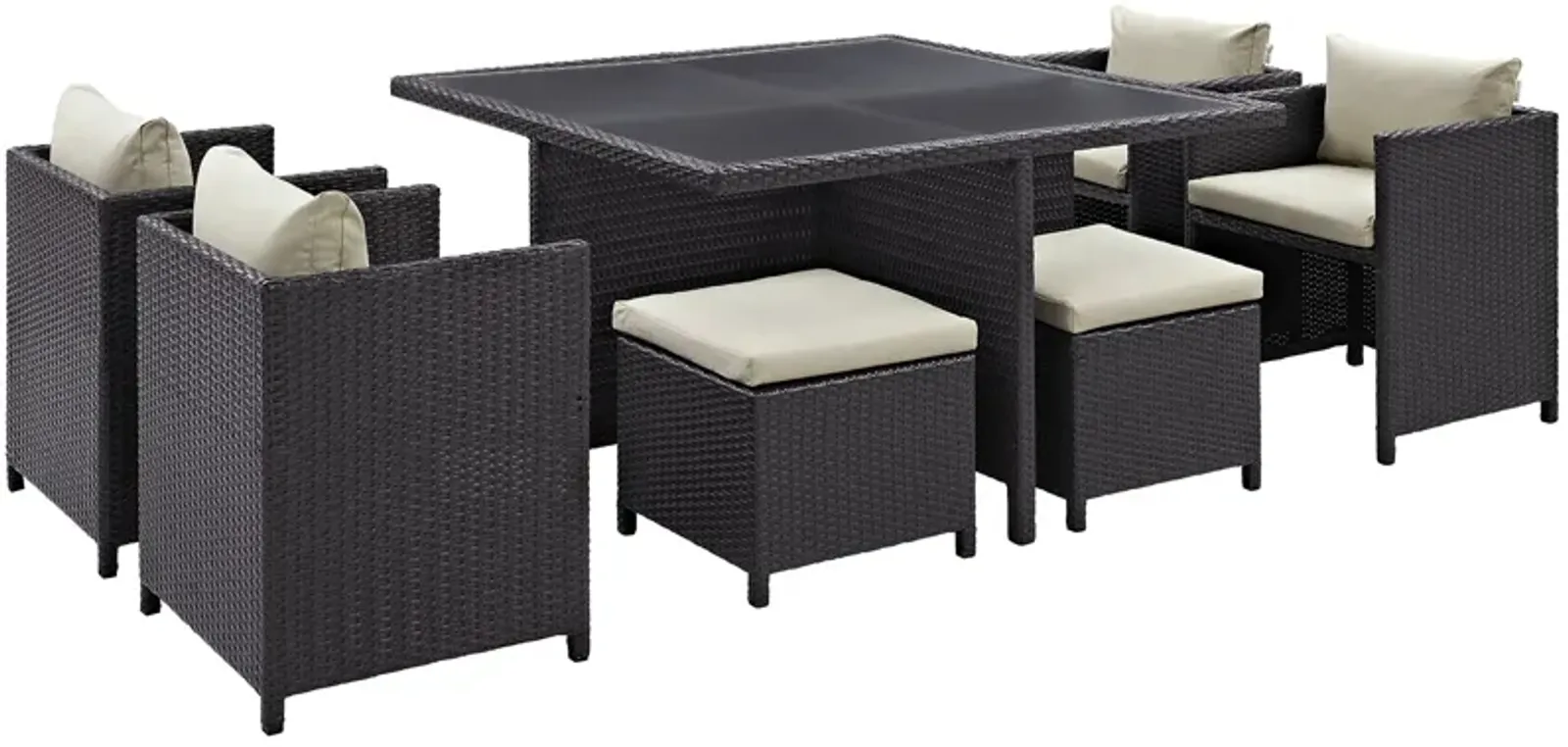 Inverse 9 Piece Outdoor Patio Dining Set