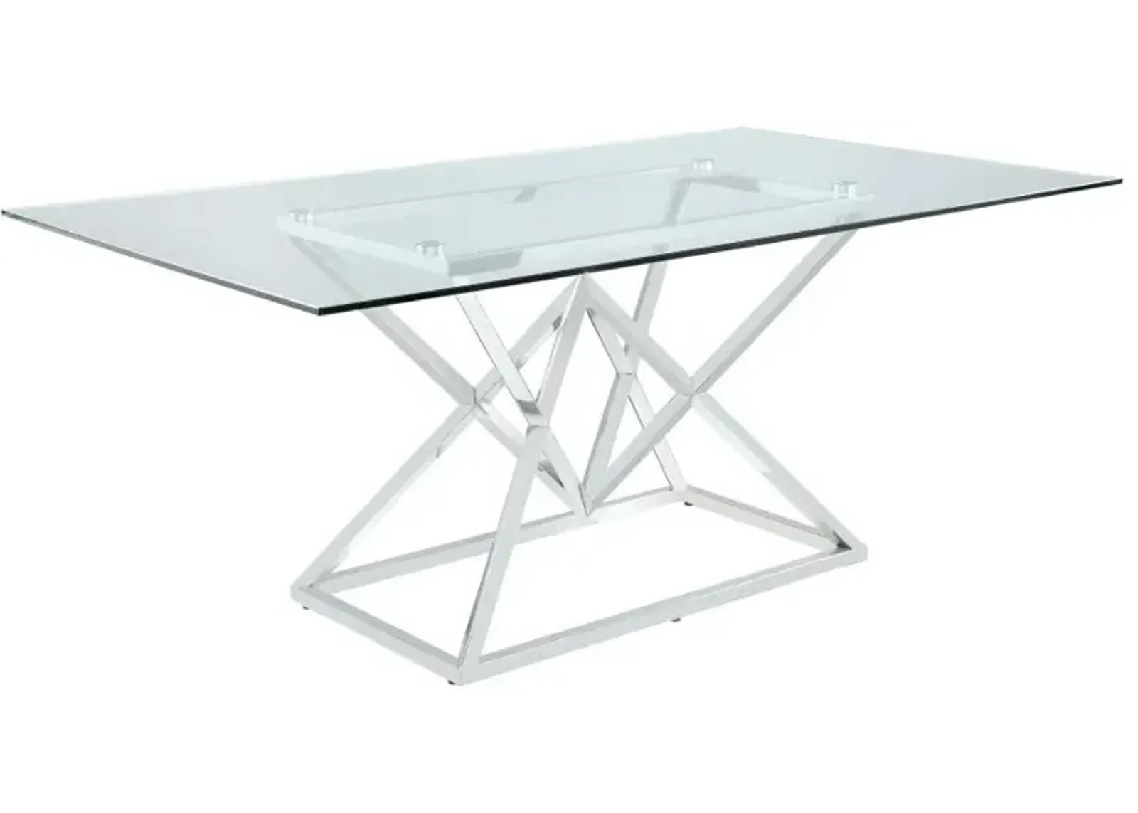 Beaufort Rectangle Glass Top Dining Table Chrome