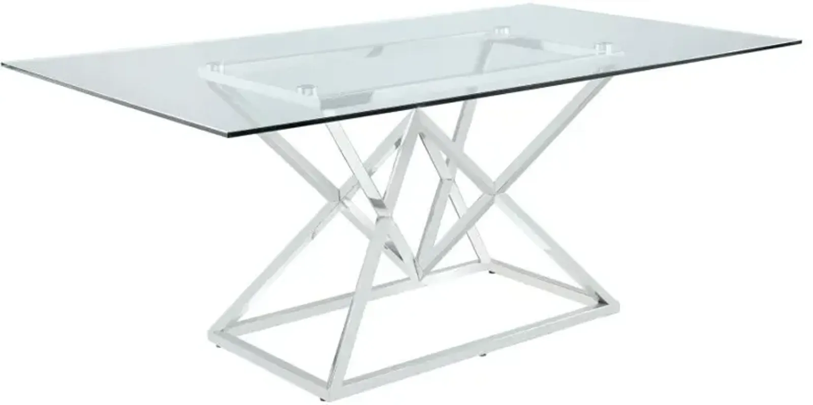 Bradly Rectangle Glass Top Dining Table Chrome