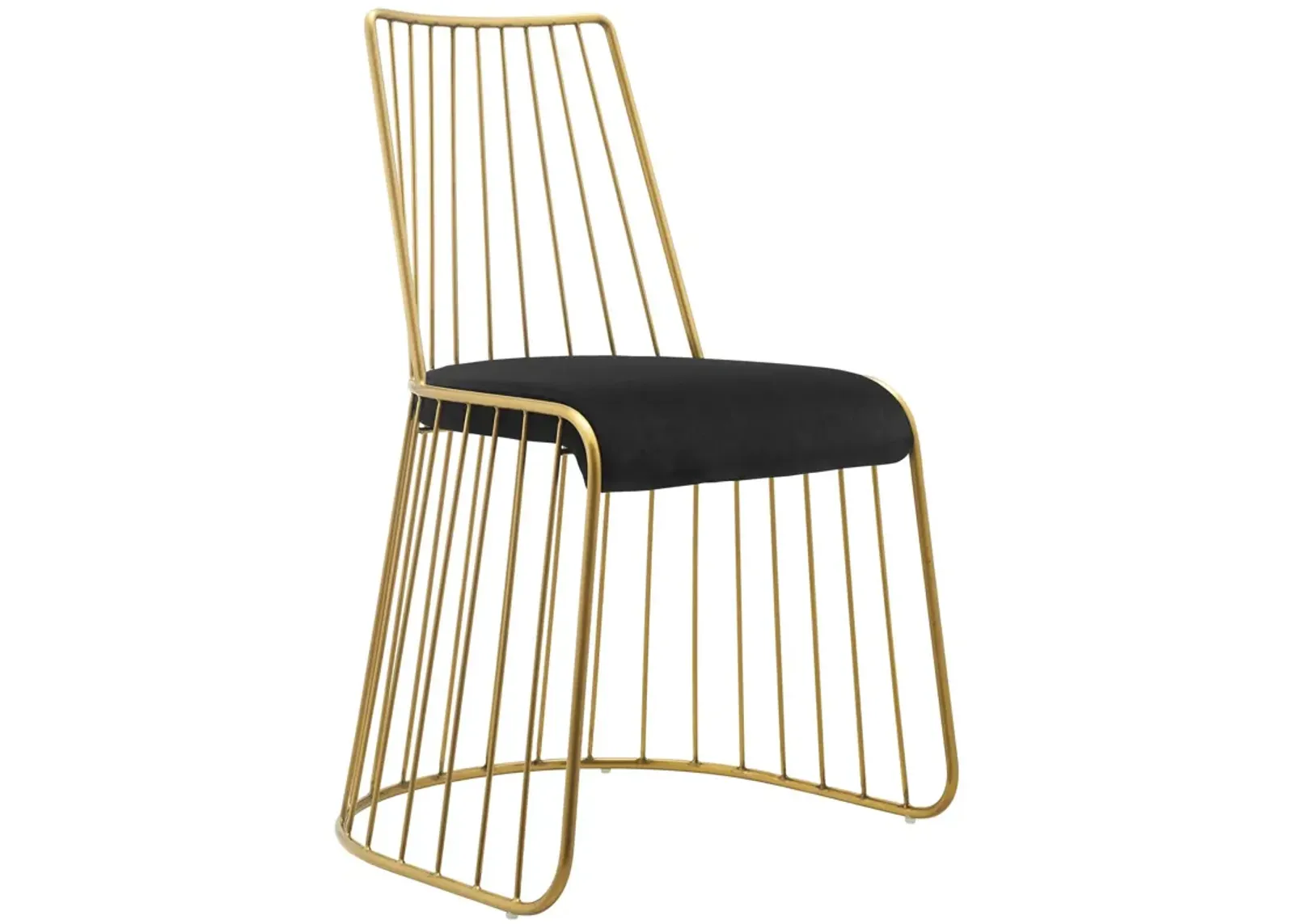 Rivulet Gold Stainless Steel Performance Velvet Dining Chair