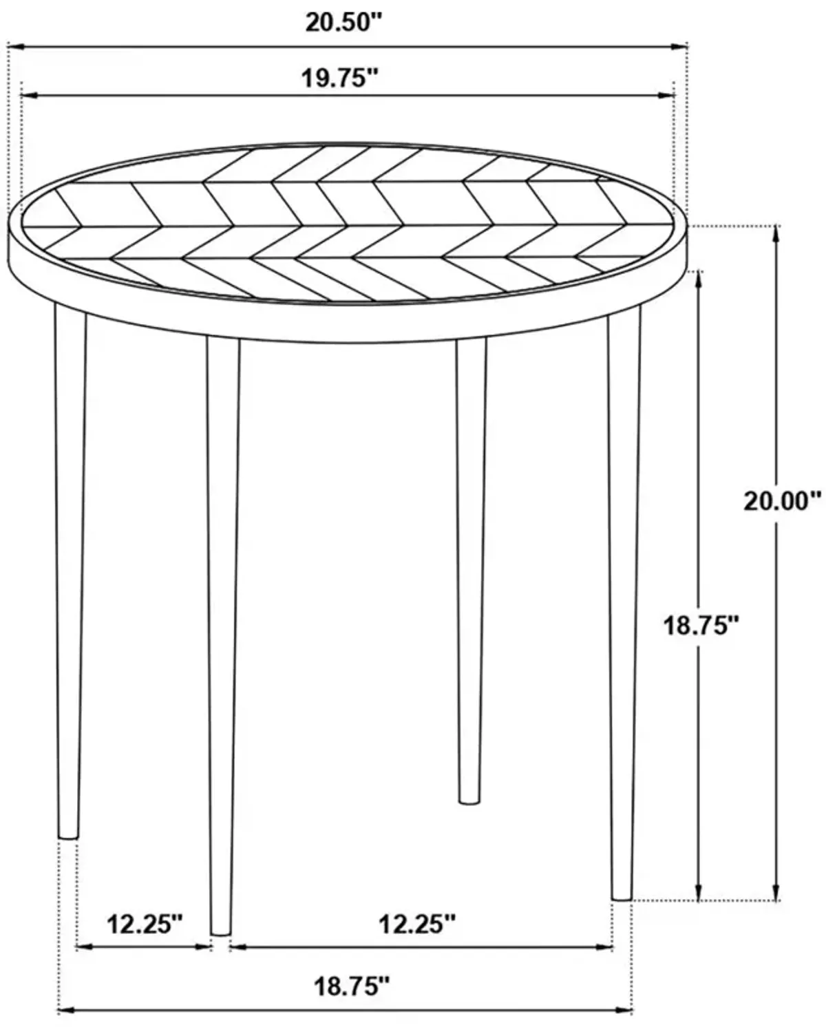 Hayden Metal Round Side Table Natural Mango and Black