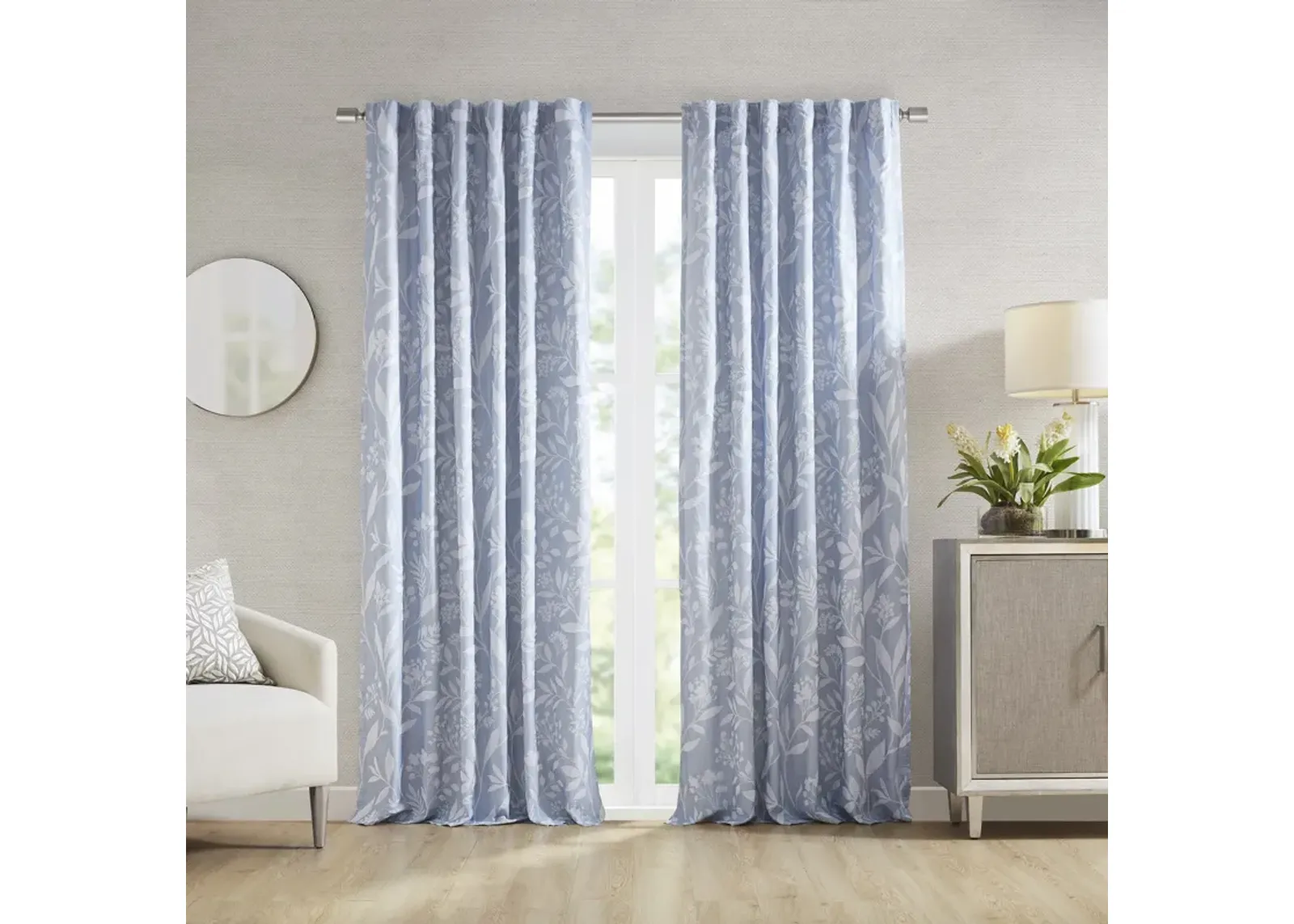 Croscill Home Winslow Blue Floral Curtain Panel (Single)