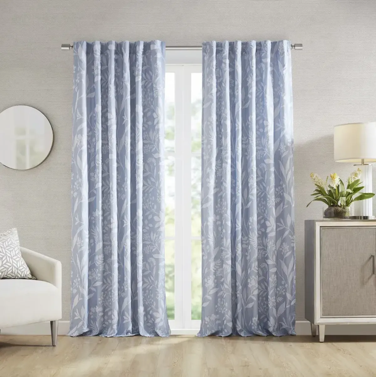 Croscill Home Winslow Blue Floral Curtain Panel (Single)