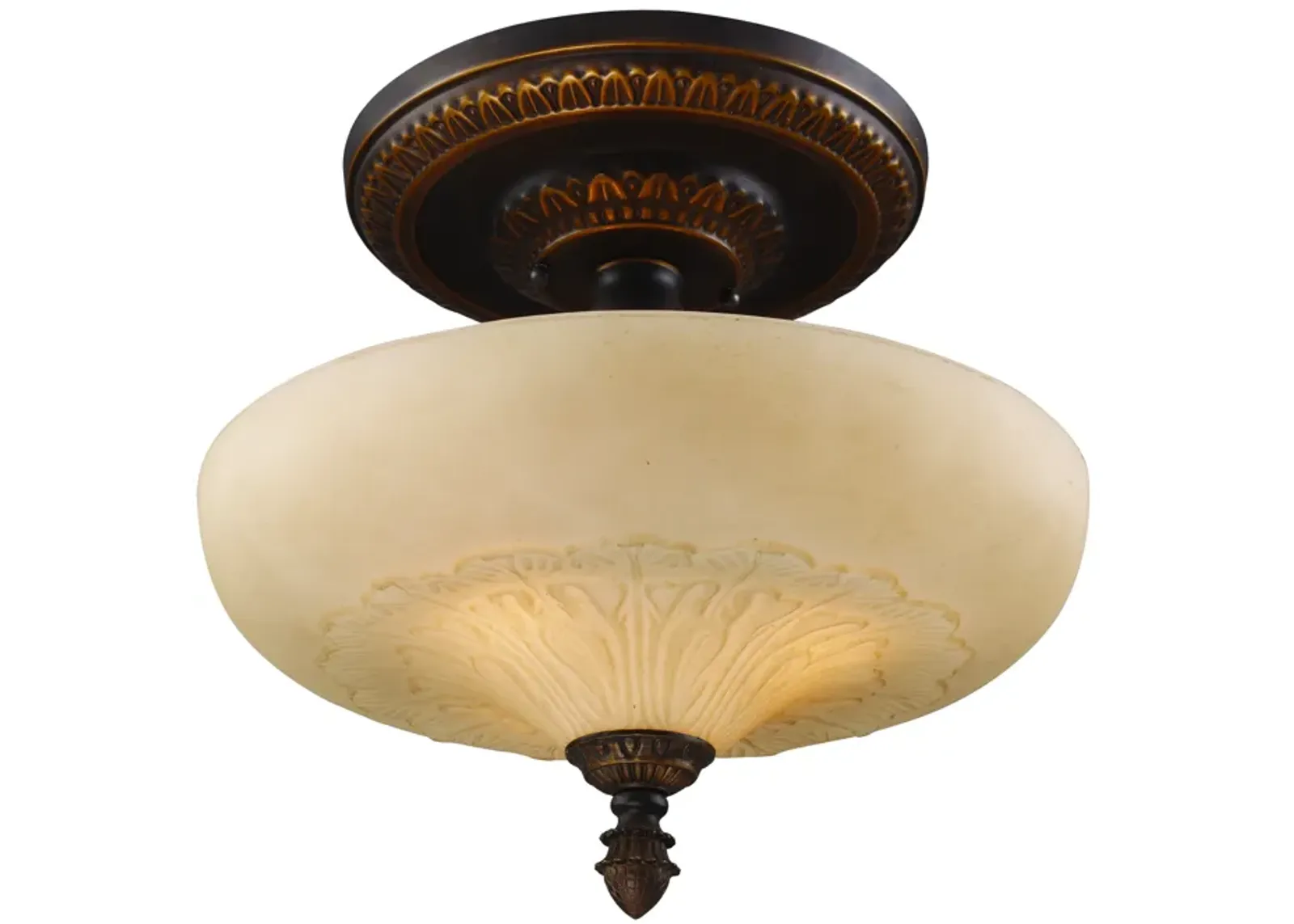 Restoration 15" Wide 3-Light Semi Flush Mount - Golden Bronze