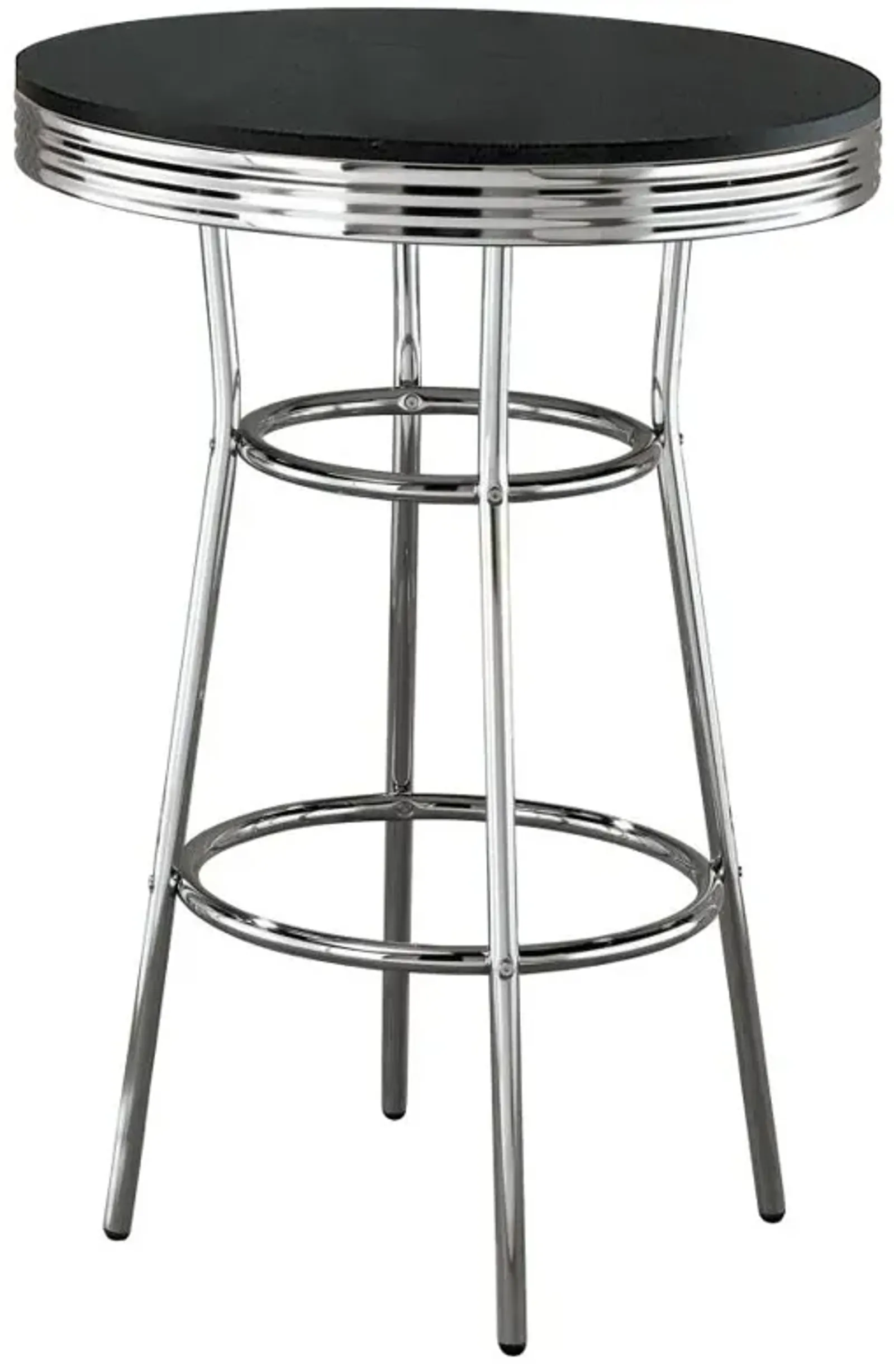 Theodore Round Bar Table Black and Chrome