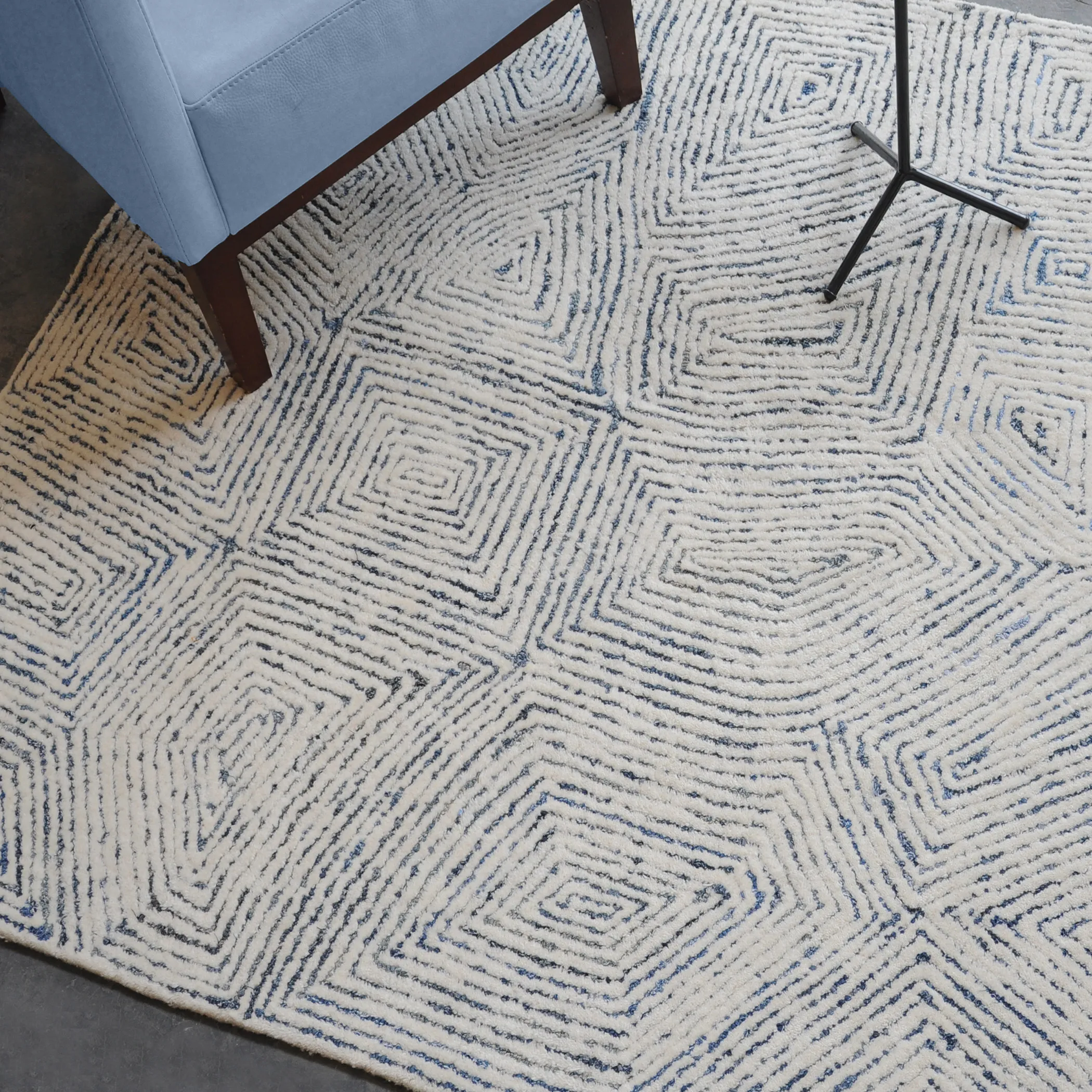 Maze Blue 5 X 8 Rug