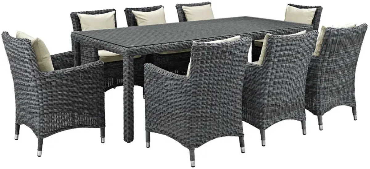 Summon 9 Piece Outdoor Patio Sunbrella® Dining Set