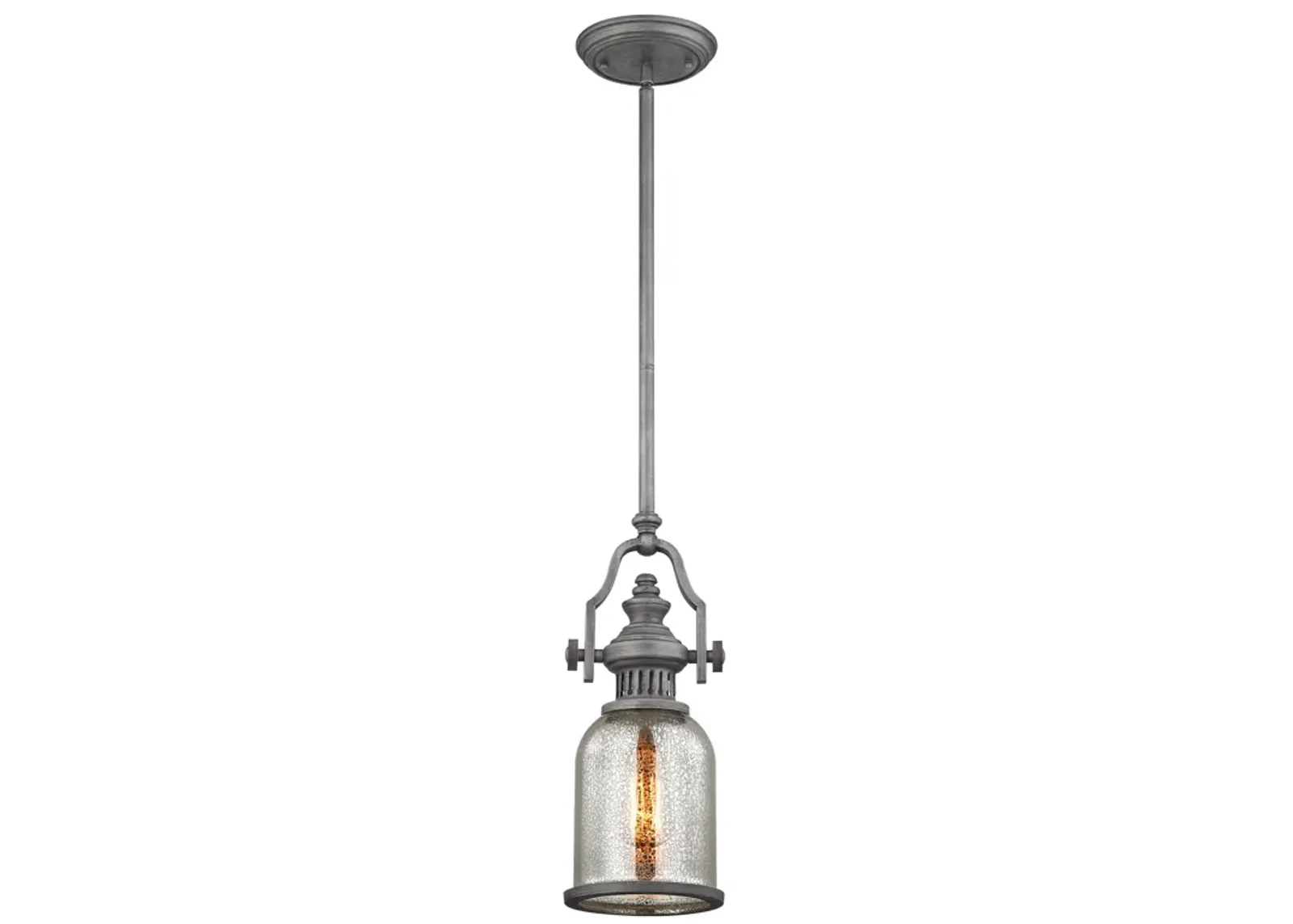 Chadwick 6" Wide 1-Light Mini Pendant - Weathered Zinc