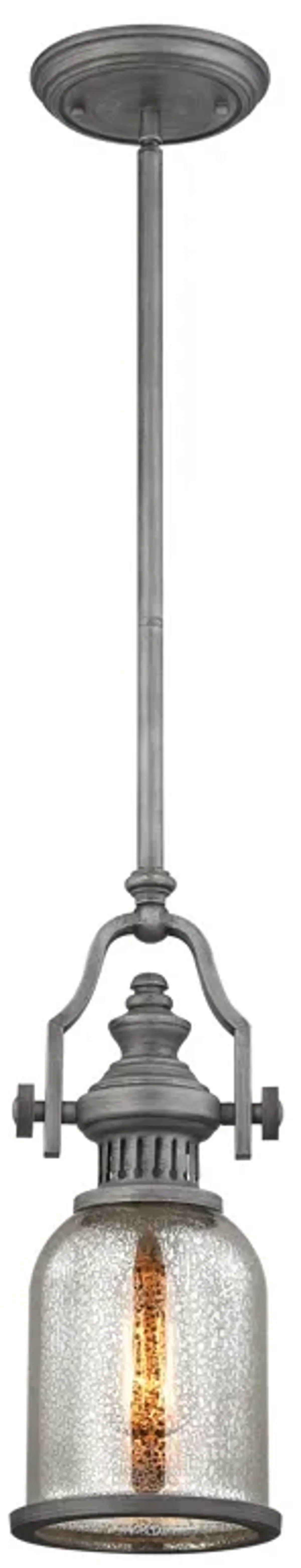 Chadwick 6" Wide 1-Light Mini Pendant - Weathered Zinc