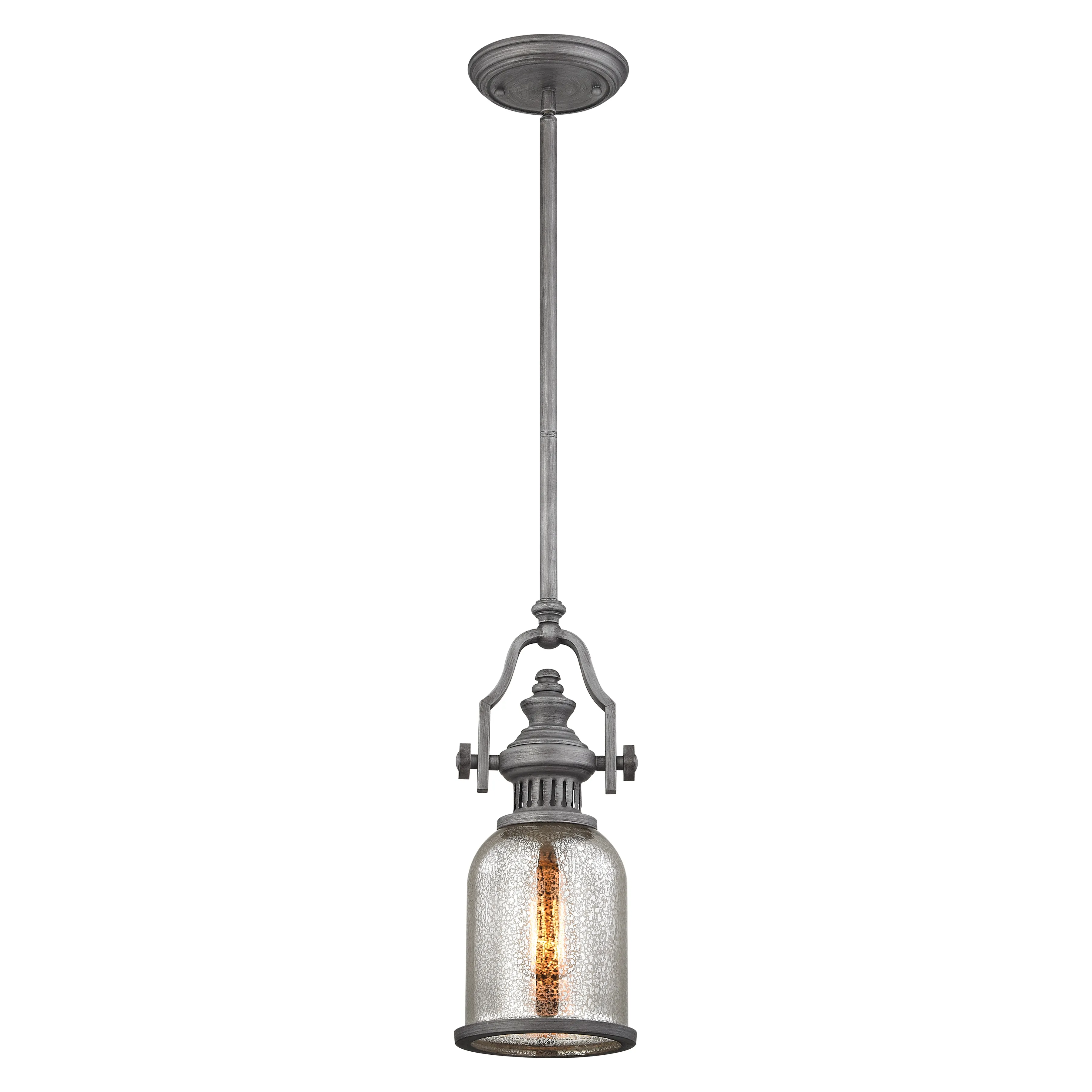 Chadwick 6" Wide 1-Light Mini Pendant - Weathered Zinc