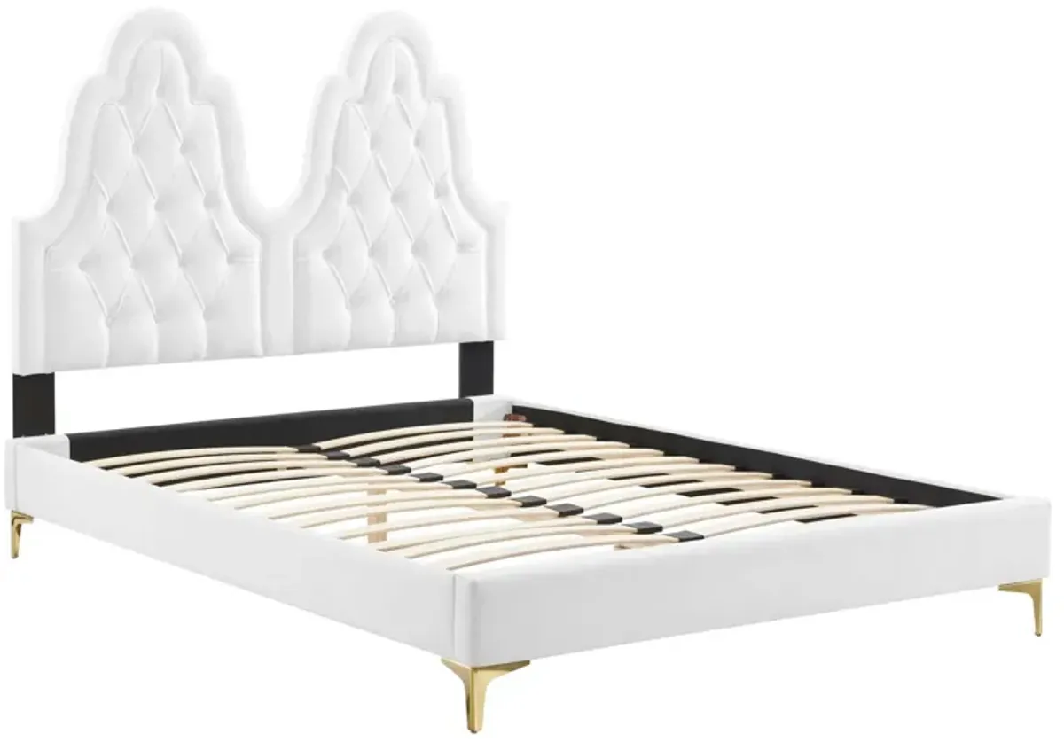 Alexandria Tufted Performance Velvet Twin Platform Bed