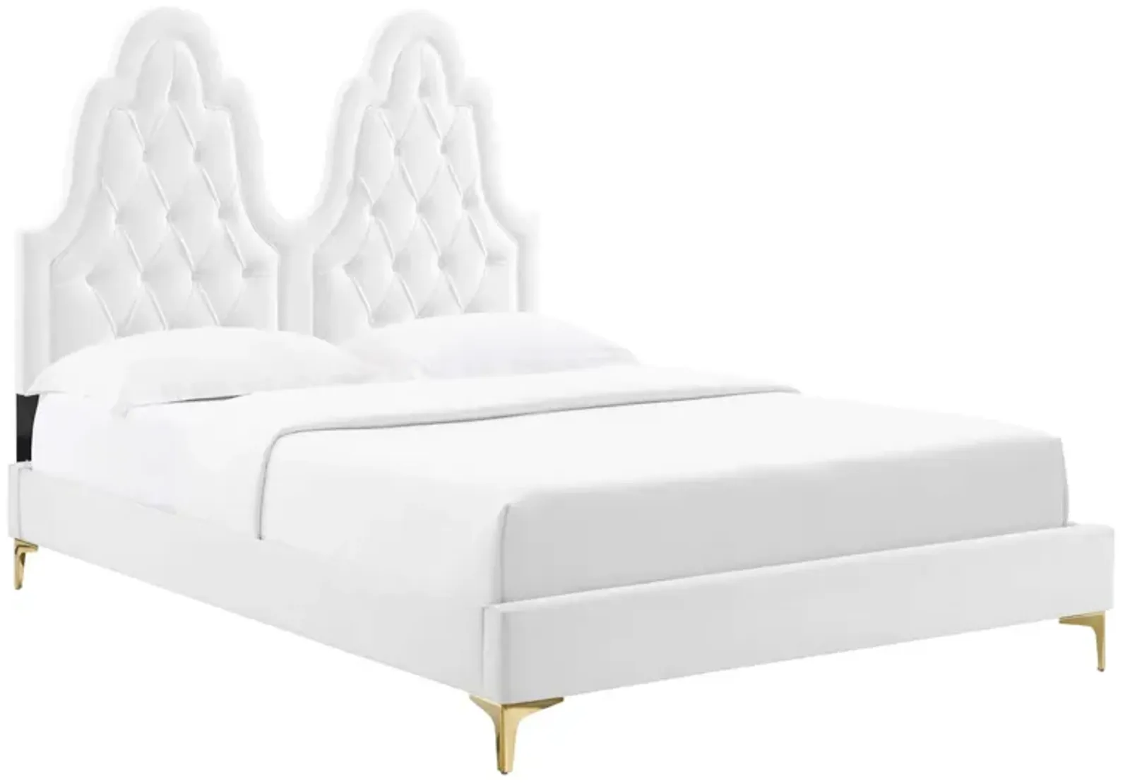 Alexandria Tufted Performance Velvet Twin Platform Bed