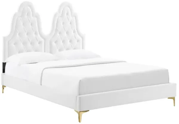 Alexandria Tufted Performance Velvet Twin Platform Bed
