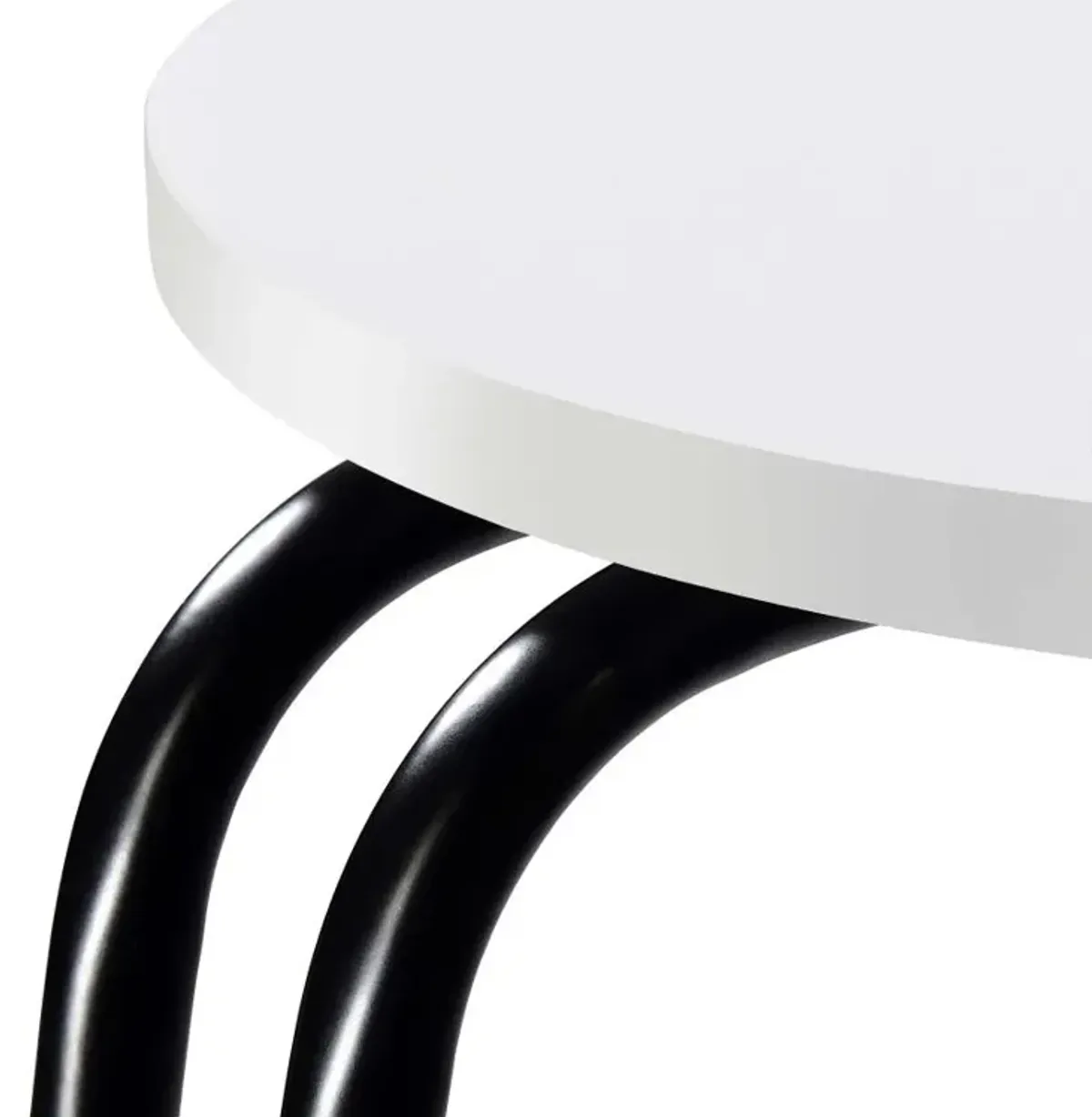 Hilly 3-tier Round Side Table White and Black