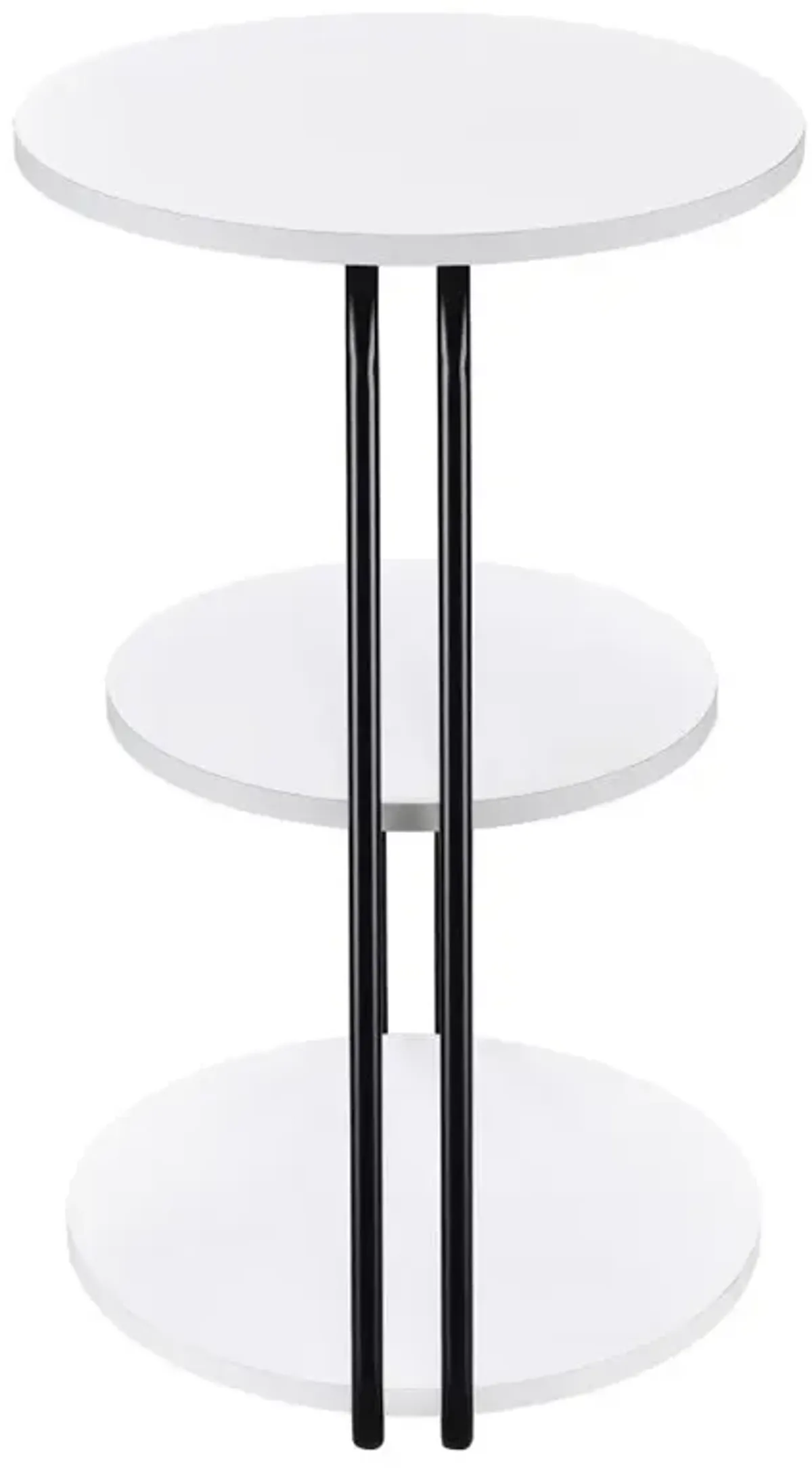 Hilly 3-tier Round Side Table White and Black