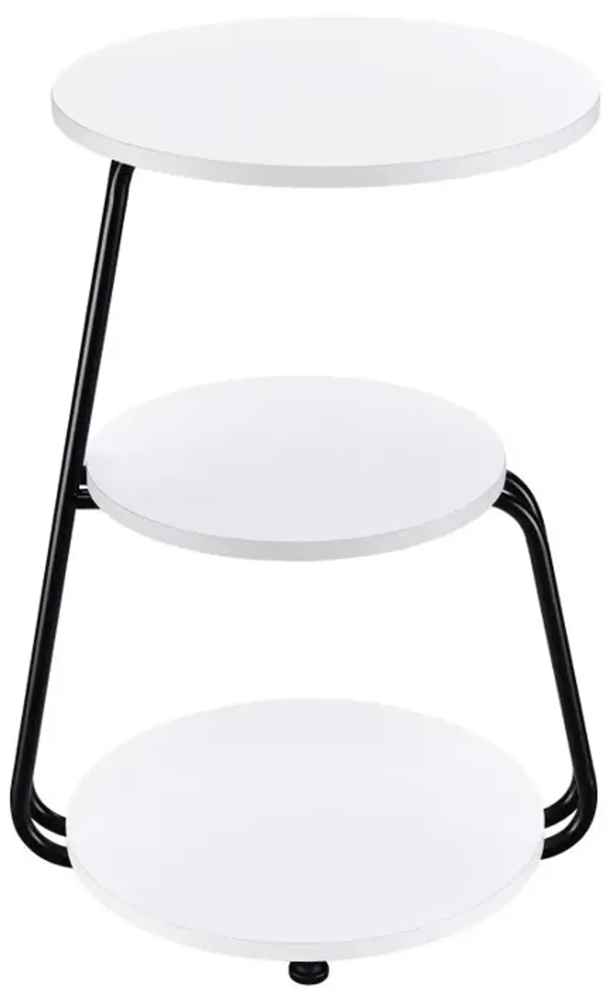 Hilly 3-tier Round Side Table White and Black