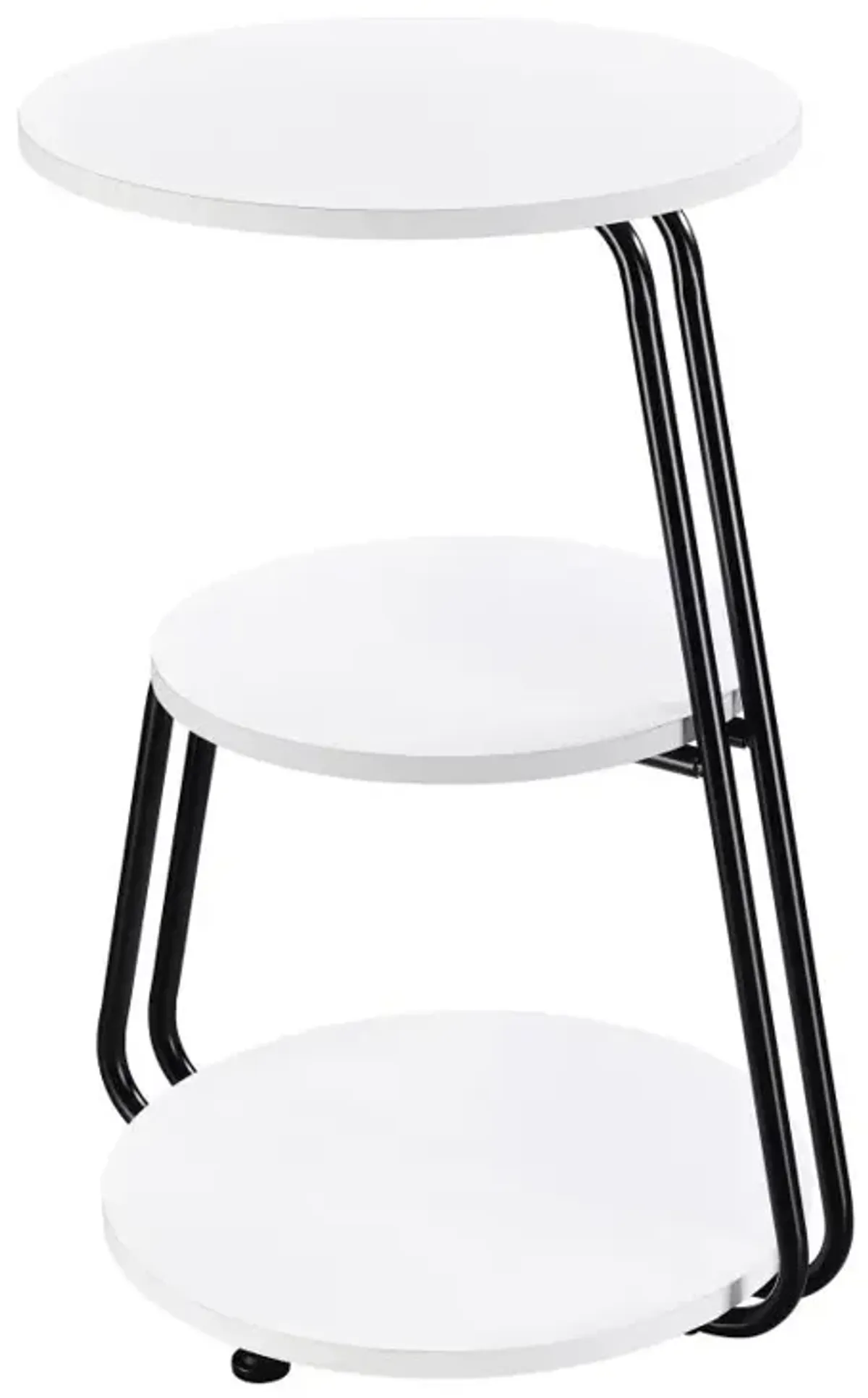 Hilly 3-tier Round Side Table White and Black