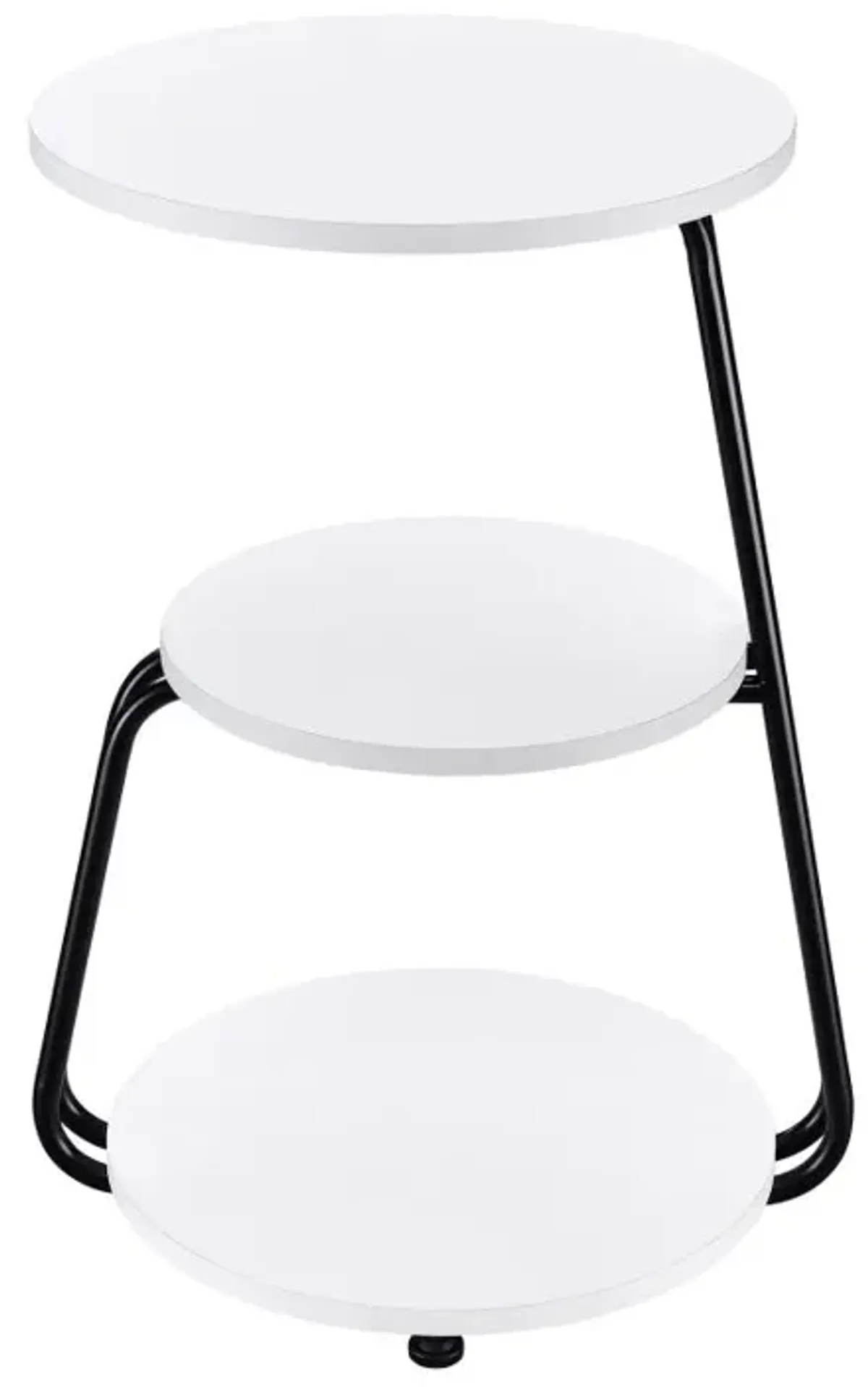 Hilly 3-tier Round Side Table White and Black