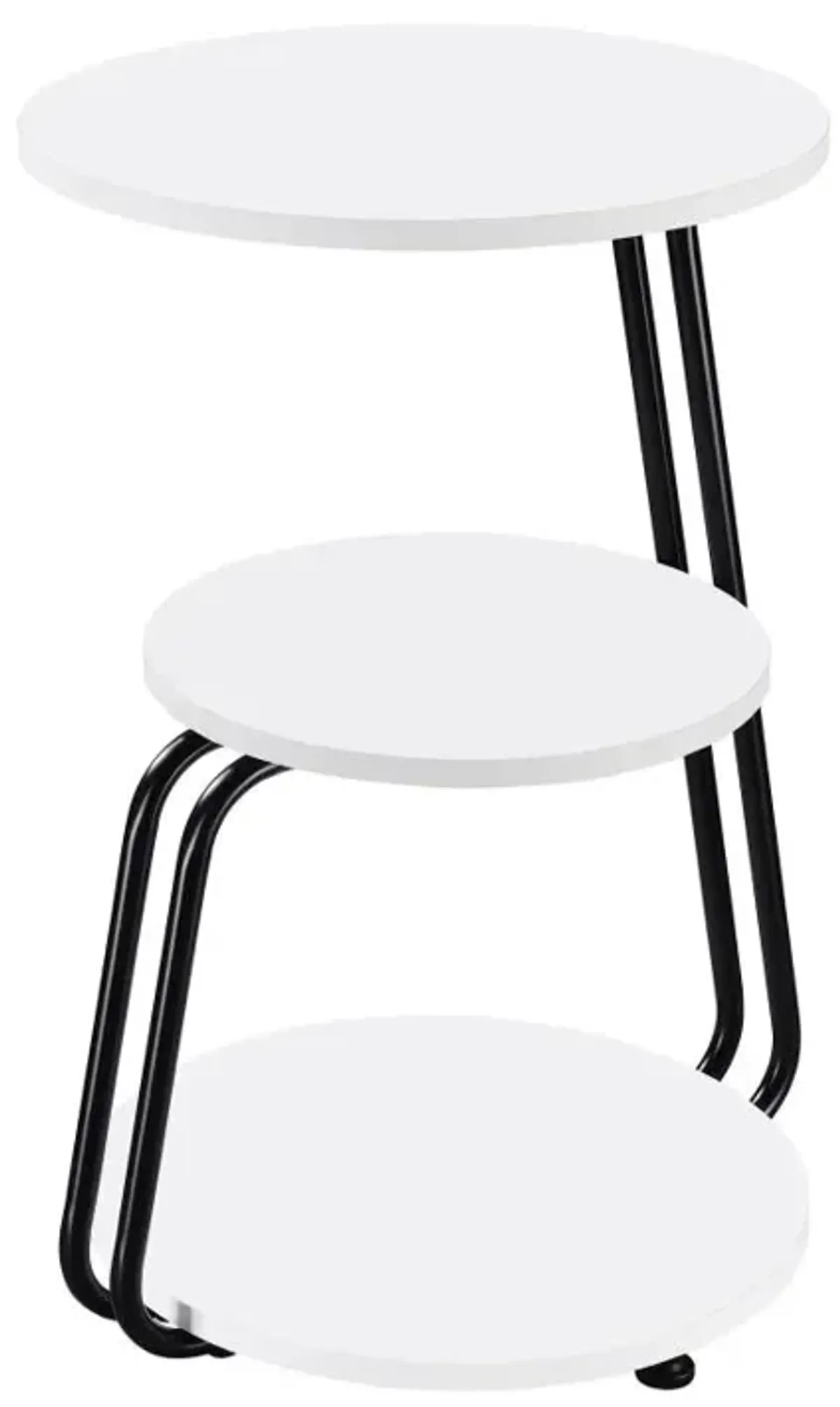 Hilly 3-tier Round Side Table White and Black