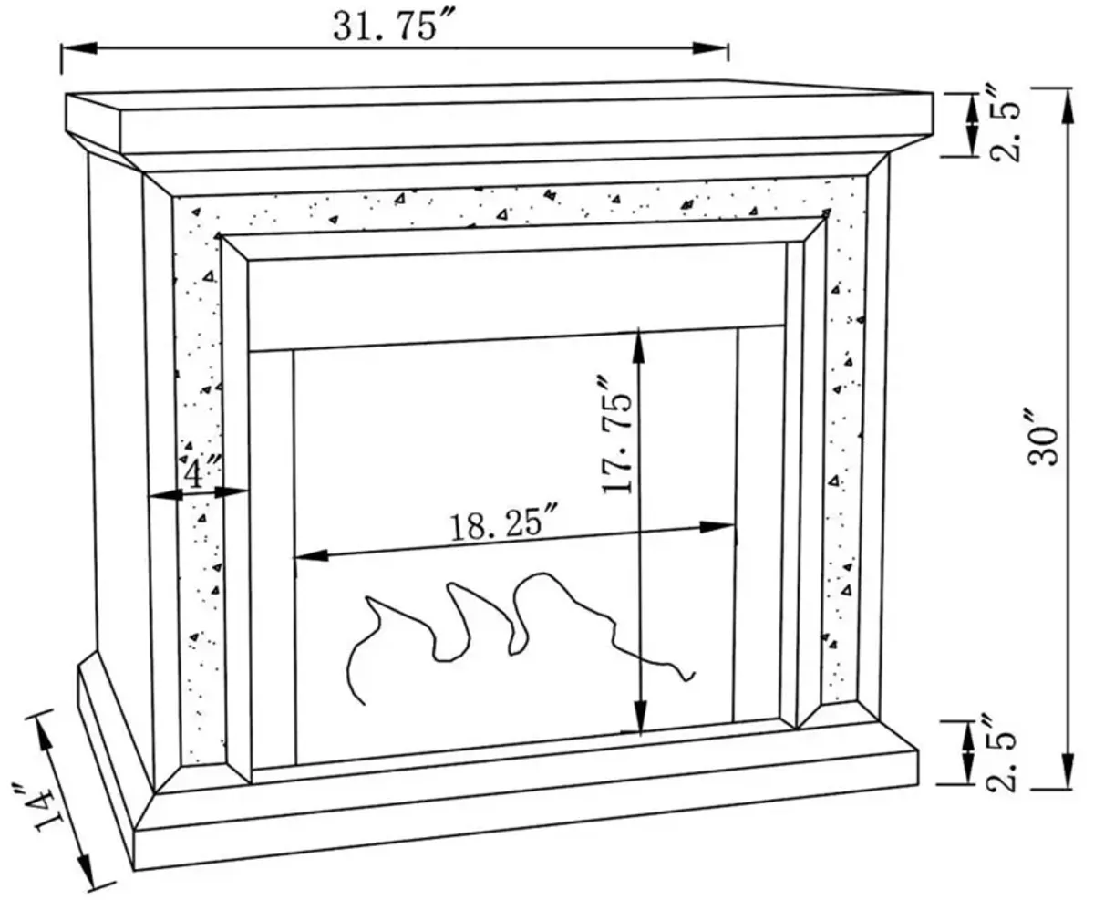 Lorelai Rectangular Freestanding Fireplace Mirror