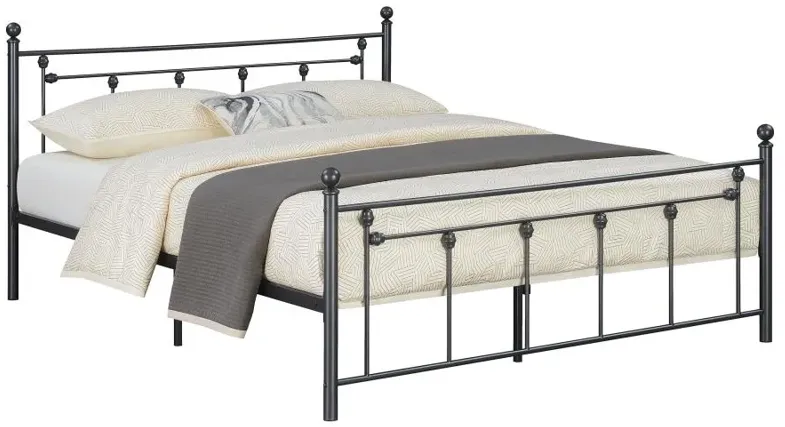 Canon Metal Slatted Headboard Platform Bed