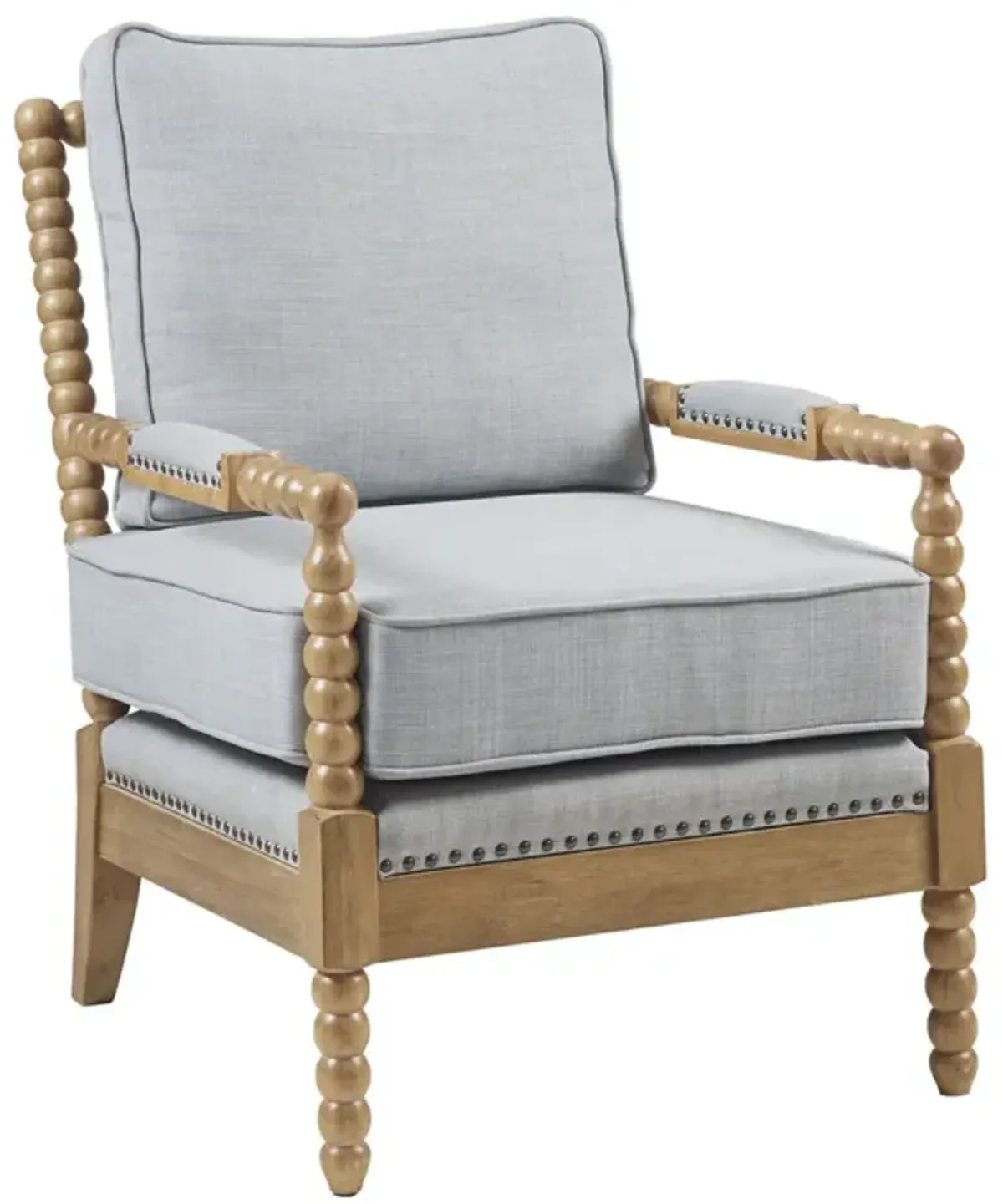 Madison Park Donohue Light Blue/Camel Oak Accent Arm Chair