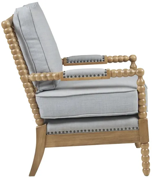 Madison Park Donohue Light Blue/Camel Oak Accent Arm Chair