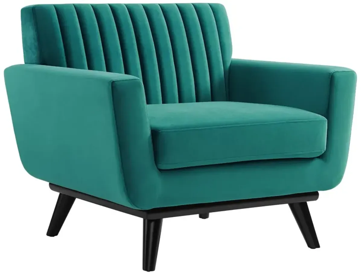 Engage Channel Tufted Performance Velvet Armchair