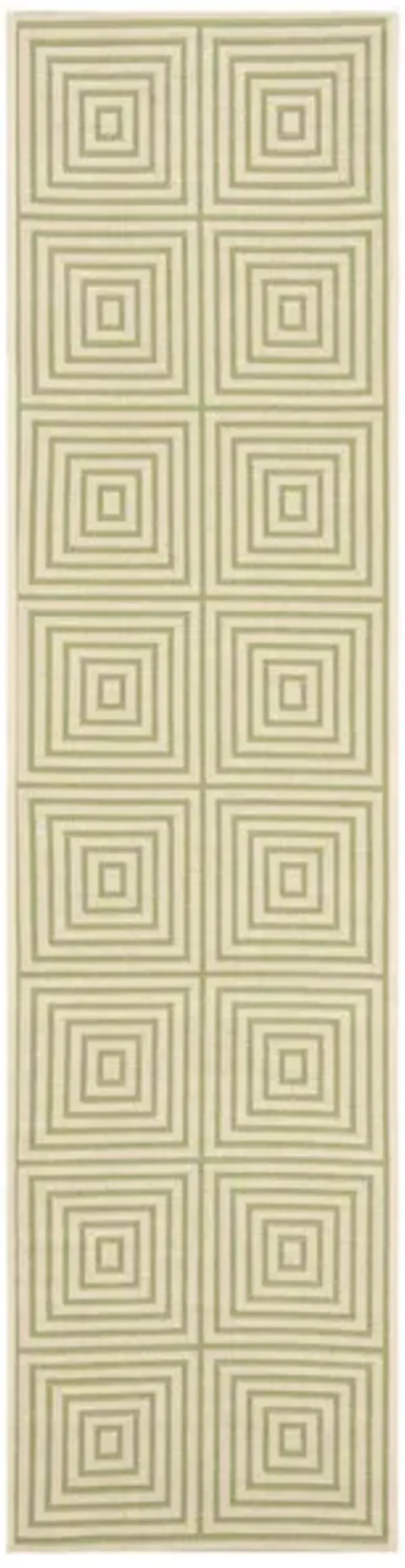 LINDEN 123 Collection LND123V-28 Cream / Olive 2'-2" X 8'