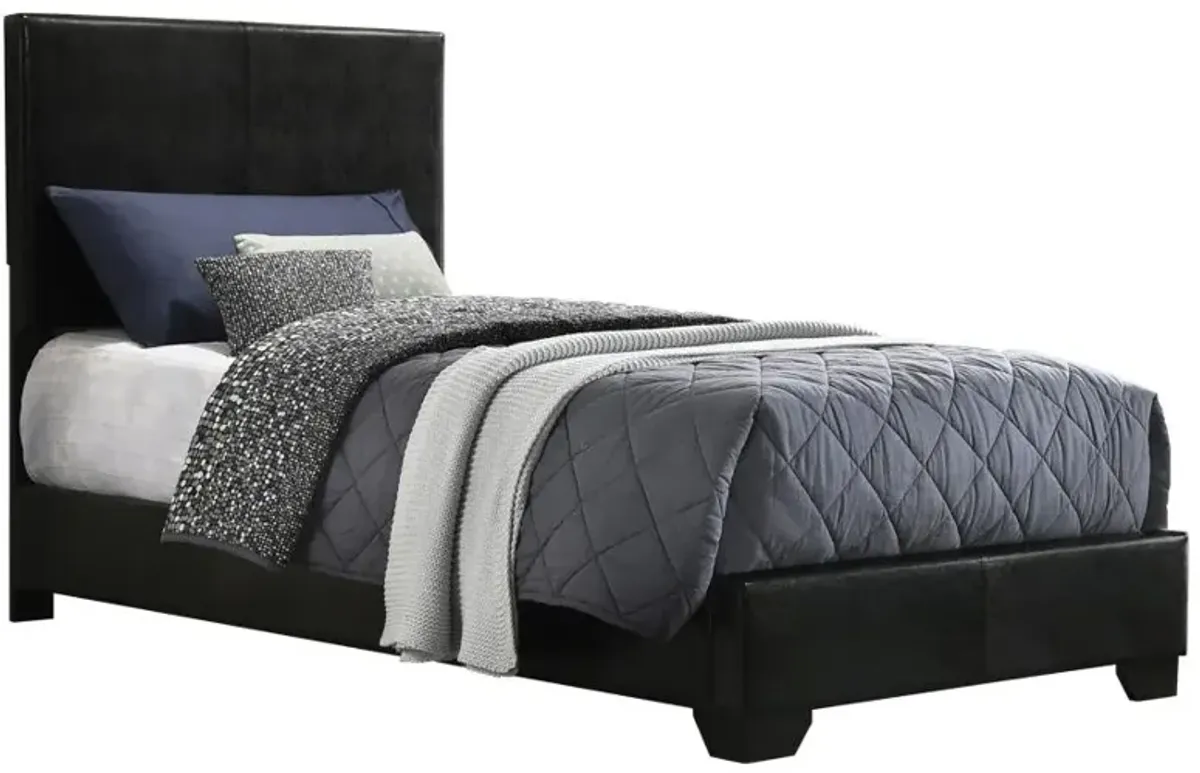 Conner Twin Upholstered Panel Bed Black