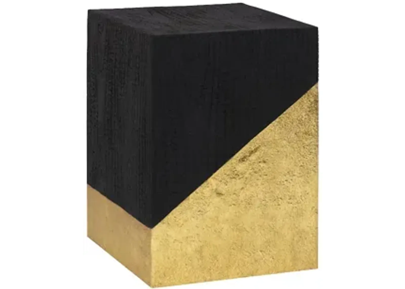 Scorched Black and Gold Leaf Side Table