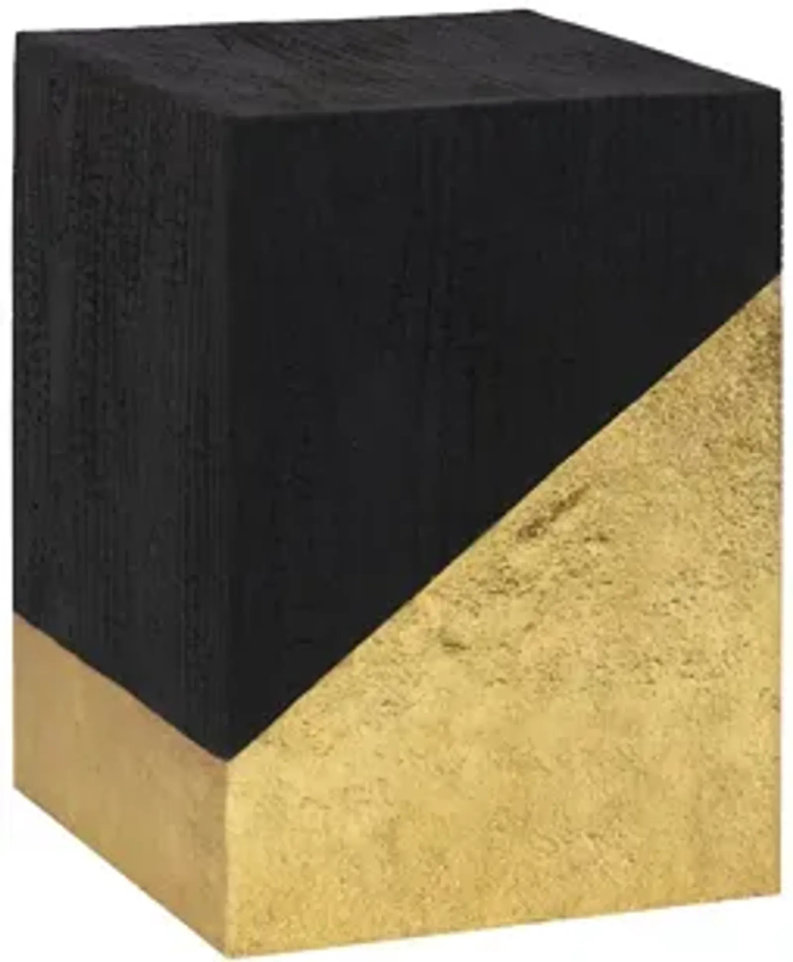 Scorched Black and Gold Leaf Side Table