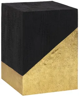 Scorched Black and Gold Leaf Side Table