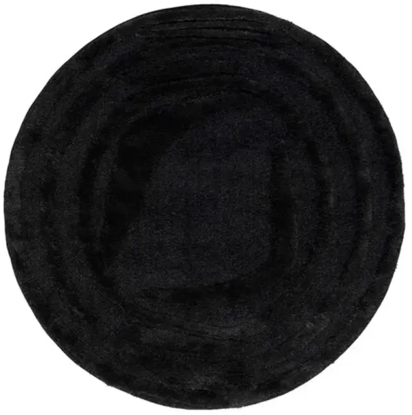 HI-LO SHAG 214 Black 3' X 3' Round Round Rug