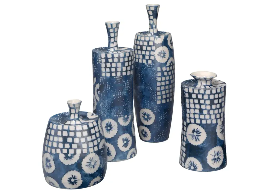 Block Print Vases - Set of 4