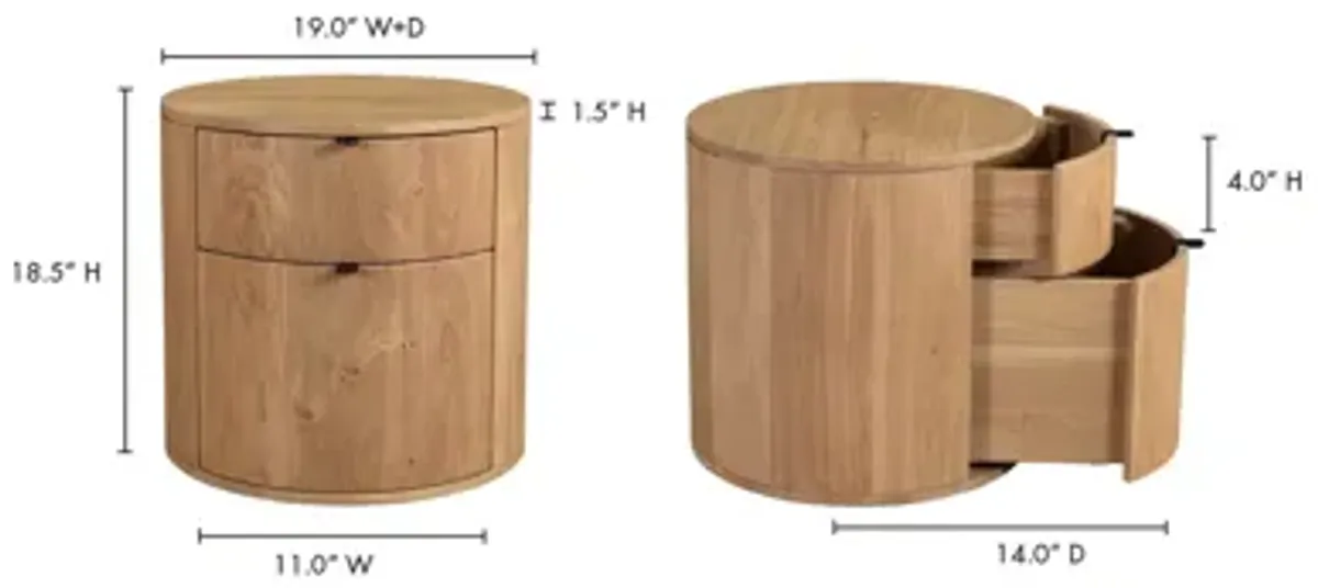 THEO TWO DRAWER NIGHTSTAND