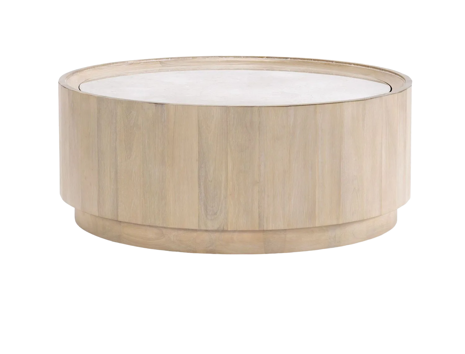 Biscayne Round Cocktail Table W Travertine Top