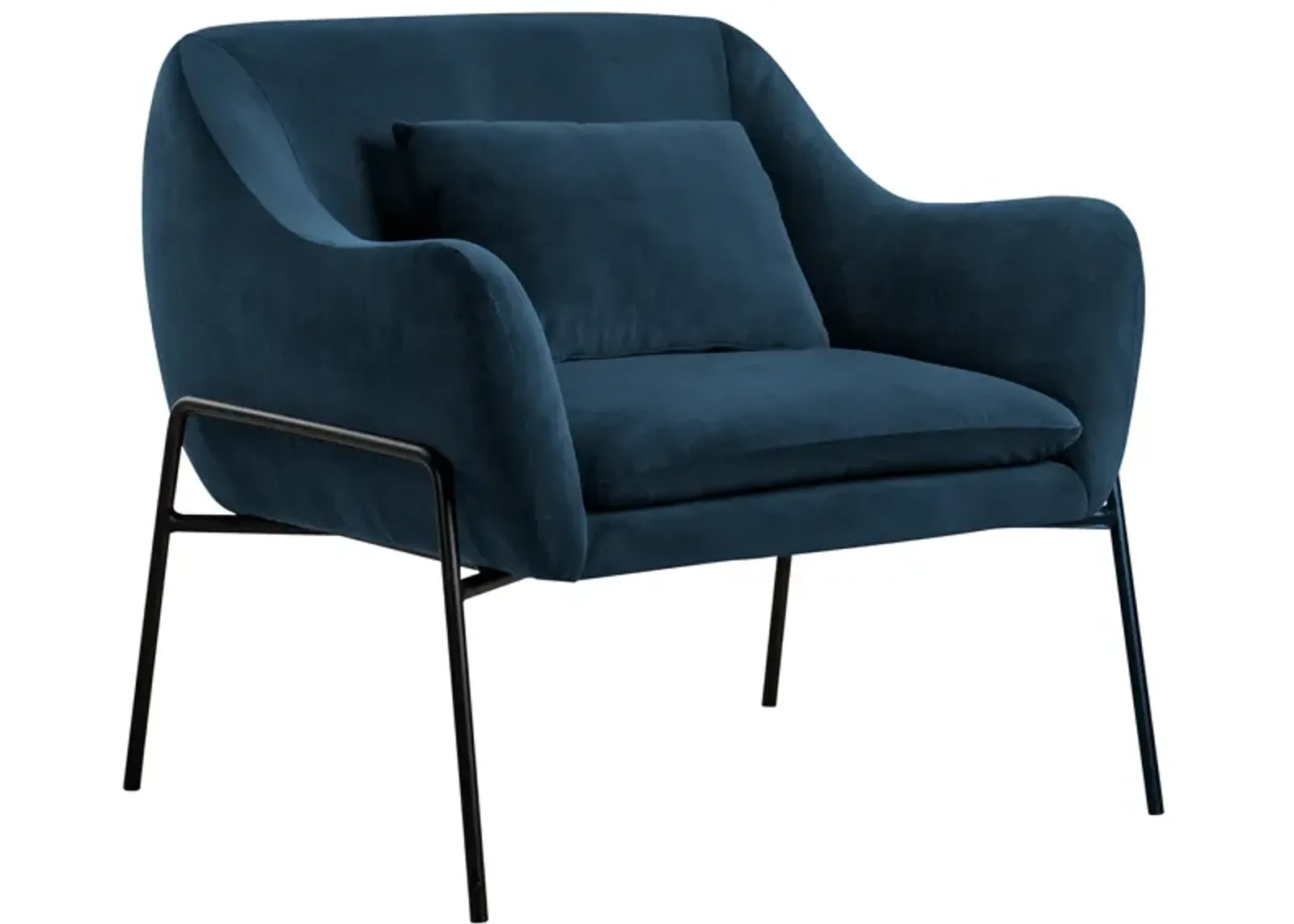 Karen Blue Velvet Modern Accent Chair