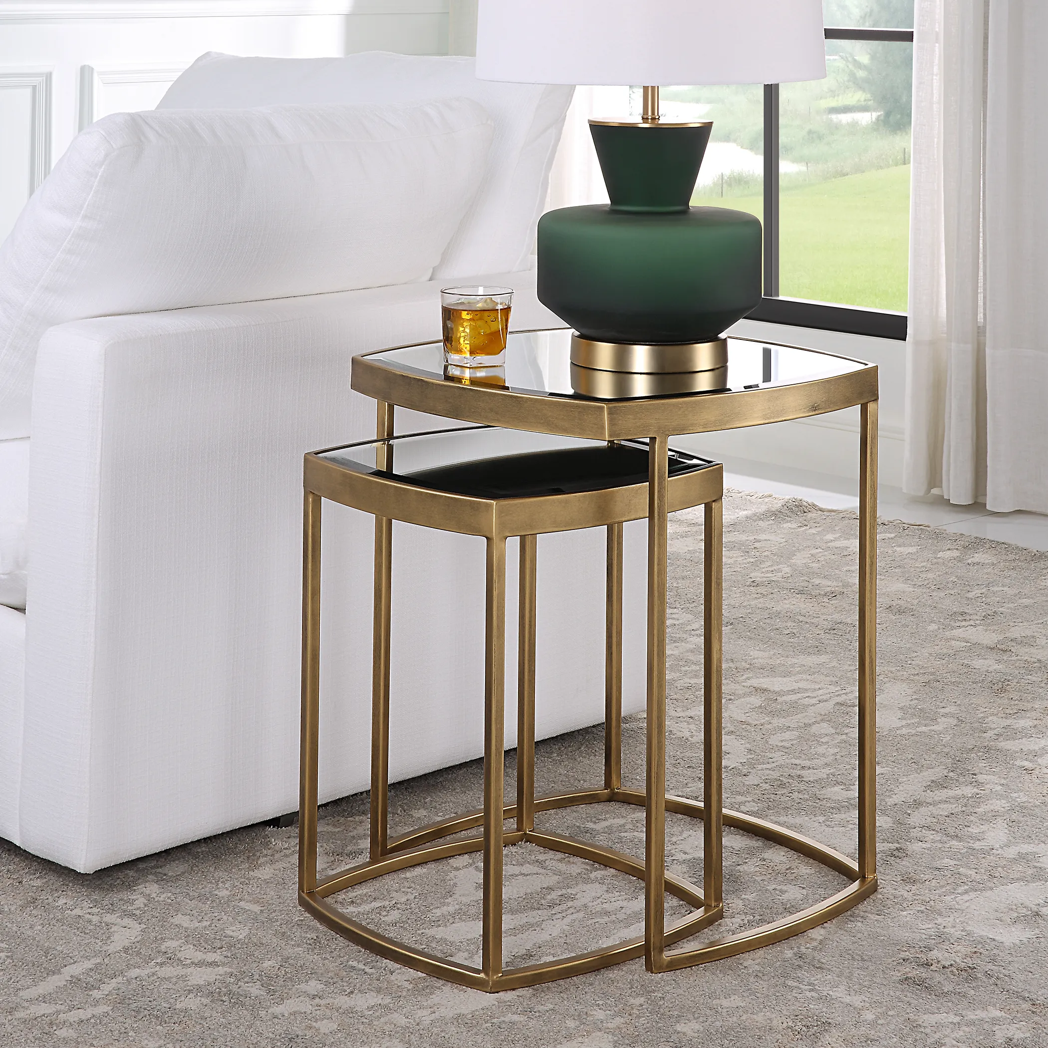 Vista Gold Nesting Tables, Set Of 2