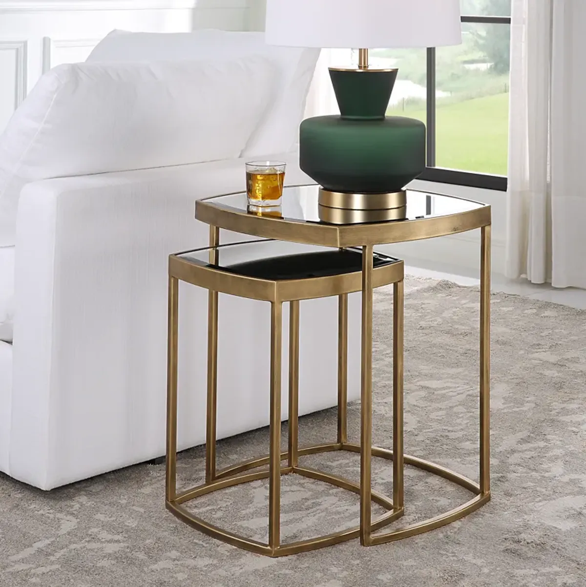 Vista Gold Nesting Tables, Set Of 2