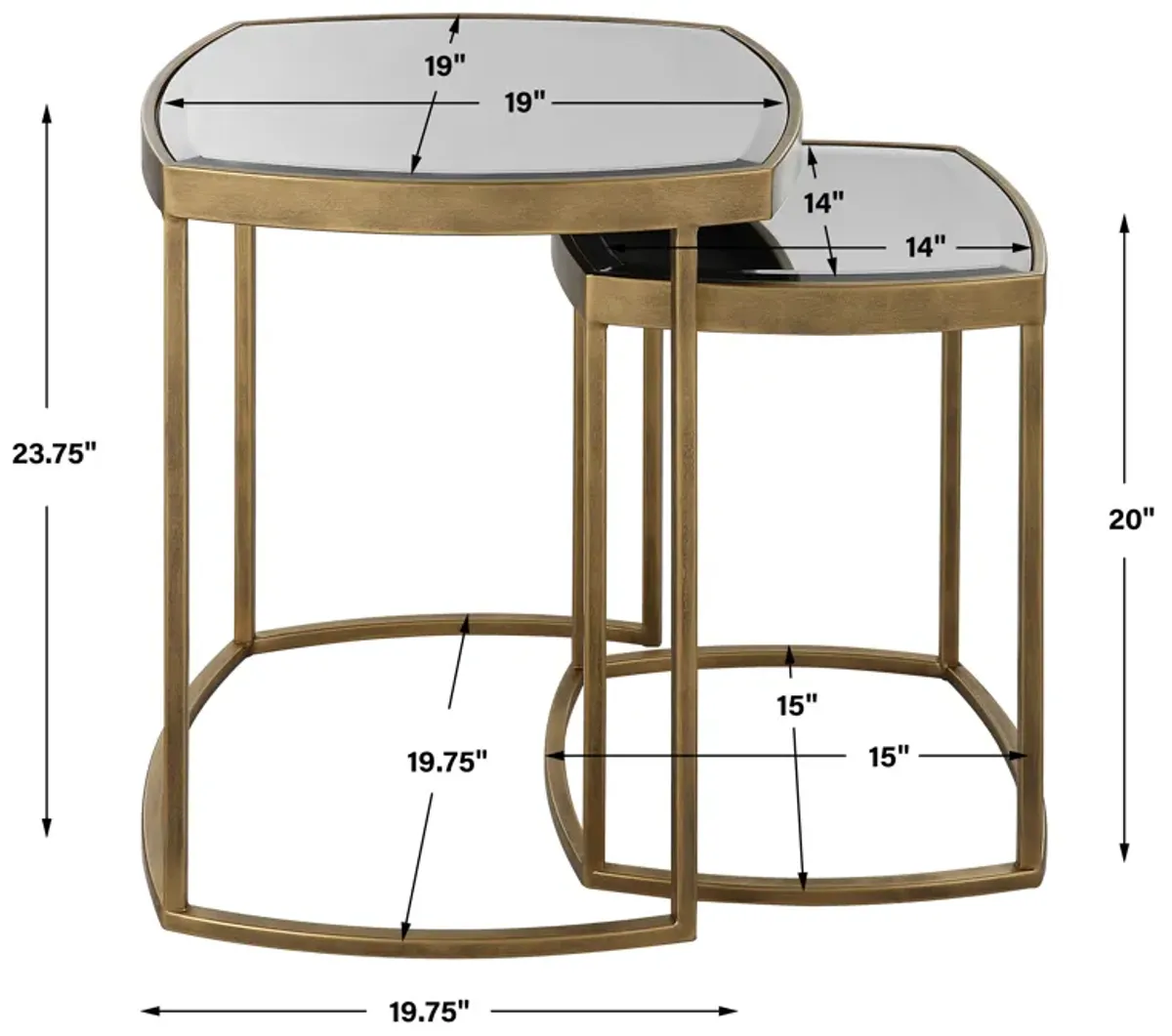 Vista Gold Nesting Tables, Set Of 2